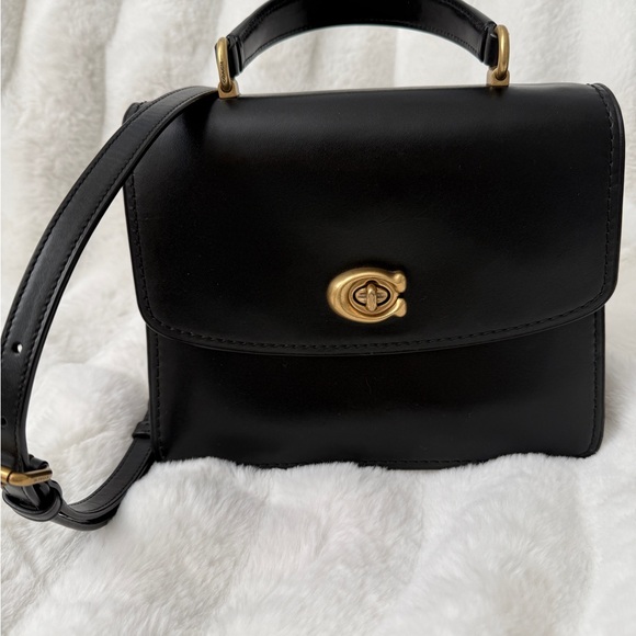 Coach Parker Top Handle Bag, Black Leather, Crossbody bag, Satchel - Picture 10 of 12